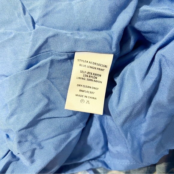 NEW ASTR Cassini Tiered Maxi Dress Blue Lemon Print Size Small S - Picture 5 of 7